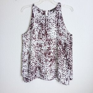 Belissimo Blouse Top Women's Size Medium Black and White Sleeveless